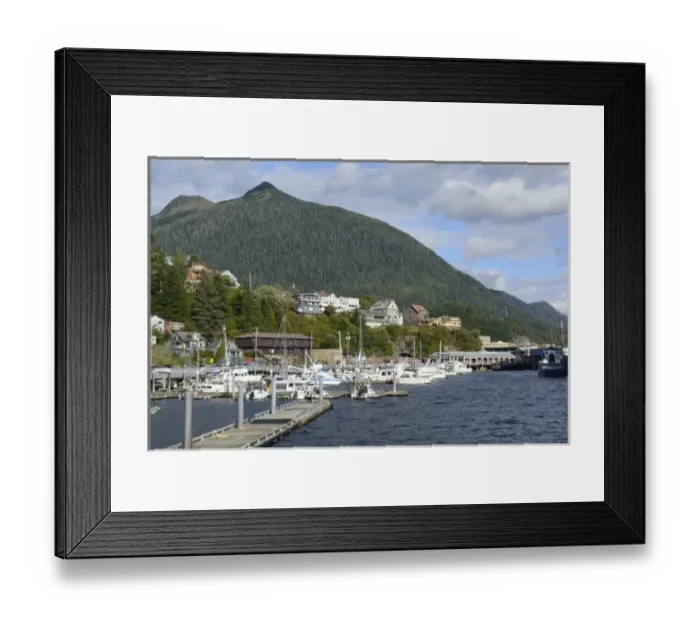 Framed Print : USA, Alaska, Ketchikan, downtown cruise ship docks