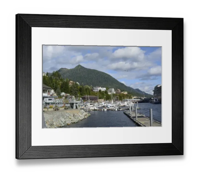 Framed Print : USA, Alaska, Ketchikan, downtown cruise ship docks