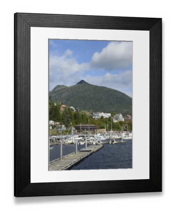 Framed Print : USA, Alaska, Ketchikan, downtown cruise ship docks Framed Print : USA, Alaska, Ketchikan, downtown cruise ship docks