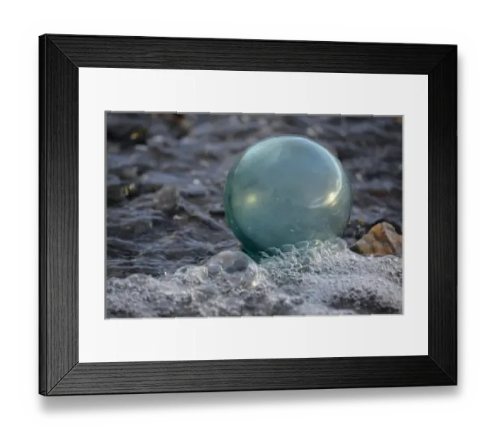 Framed Print : USA, Southeast Alaska near Ketchikan, Japanese glass fishing float Framed Print : USA, Southeast Alaska near Ketchikan, Japanese glass fishing float