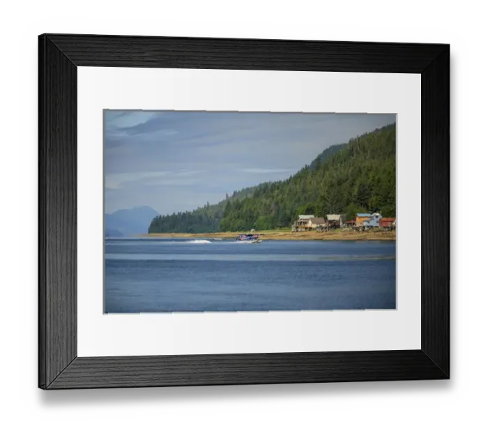 Framed Print : Seaplane landing, Scenic views near town of Tenakee Springs, Tenakee Inles, Inside Passage, S Framed Print : Seaplane landing, Scenic views near town of Tenakee Springs, Tenakee Inles, Inside Passage, S
