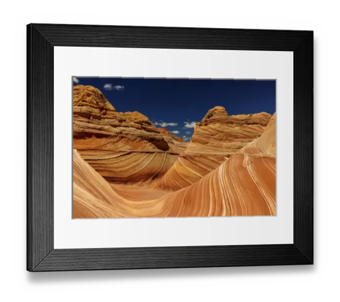 Framed Print : Swirling sandstone of The Wave in the Vermillion Cliffs Wilderness, Arizona, USA Framed Print : Swirling sandstone of The Wave in the Vermillion Cliffs Wilderness, Arizona, USA