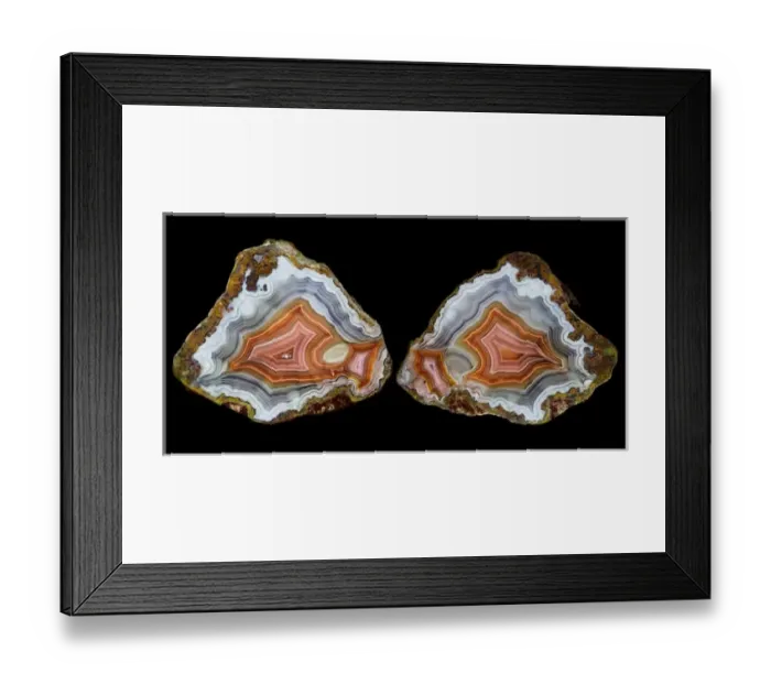 Framed Print : Pair of Mexican Laguna Banded Agate, Quartzsite, AZ Framed Print : Pair of Mexican Laguna Banded Agate, Quartzsite, AZ