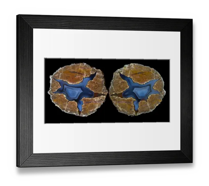 Framed Print : Pair of Matching Thunderegg Agates, Quartzsite, AZ Framed Print : Pair of Matching Thunderegg Agates, Quartzsite, AZ