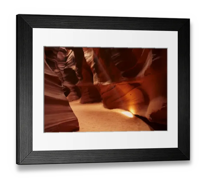 Framed Print : United States, Arizona, Navajo Nation, shaft of light and eroded sandstone formations