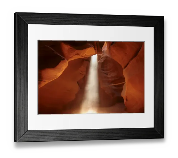 Framed Print : United States, Arizona, Navajo Nation, shaft of light and eroded sandstone formations