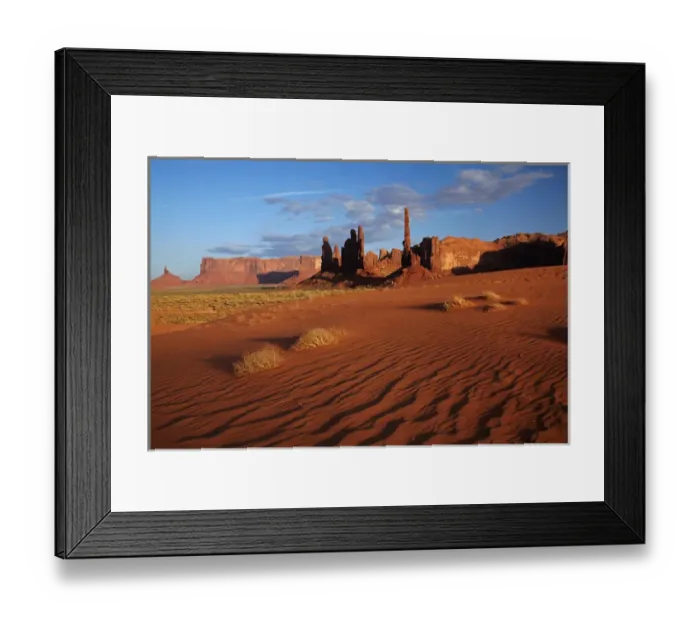 Framed Print : United States, Arizona, Navajo Nation, Monument Valley, Yei Bi Chei and Totem Pole rock columns