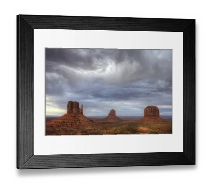 Framed Print : The famed Mittens, calling card of Monument Valley Tribal Park, Utah and Arizona Framed Print : The famed Mittens, calling card of Monument Valley Tribal Park, Utah and Arizona