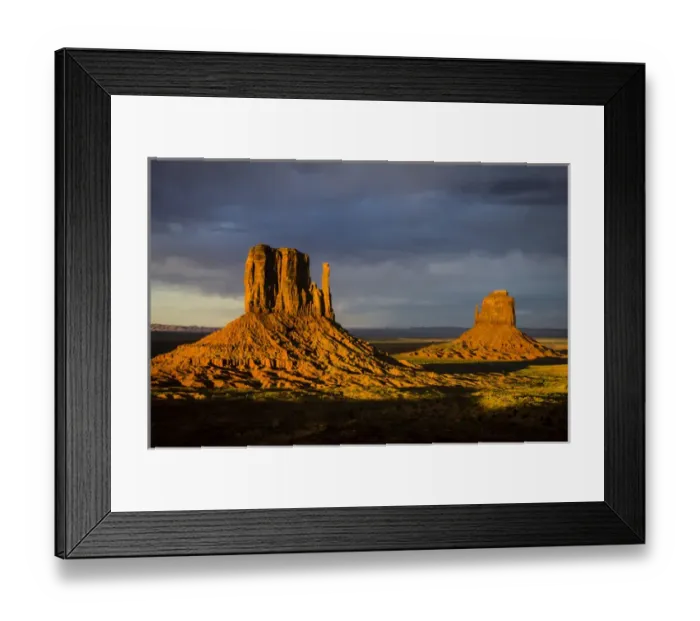 Framed Print : The famous red rock Mittens in Monument Valley Tribal Park of the Navajo Nation, AZ
