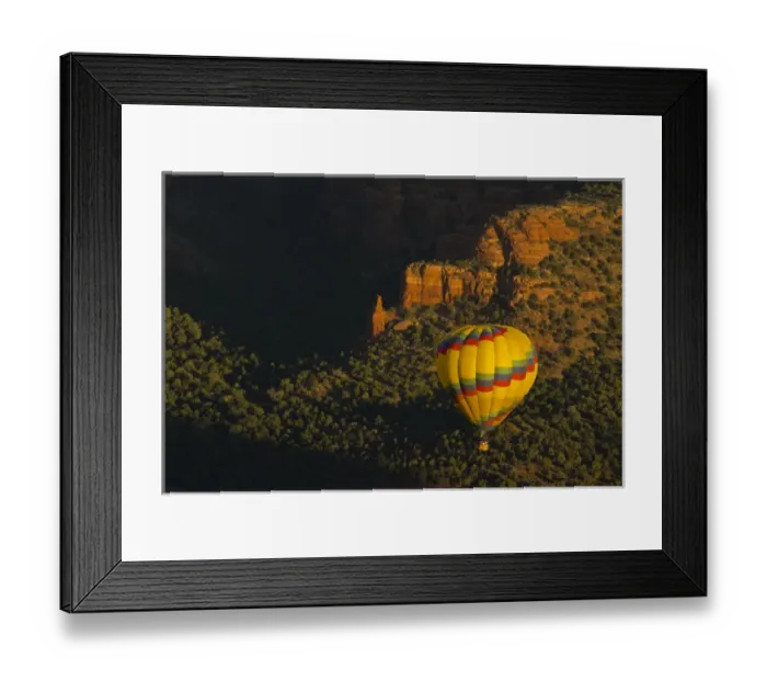 Framed Print : Hot air balloon; view from sister balloon; red rock country; Coconino National Forest Framed Print : Hot air balloon; view from sister balloon; red rock country; Coconino National Forest