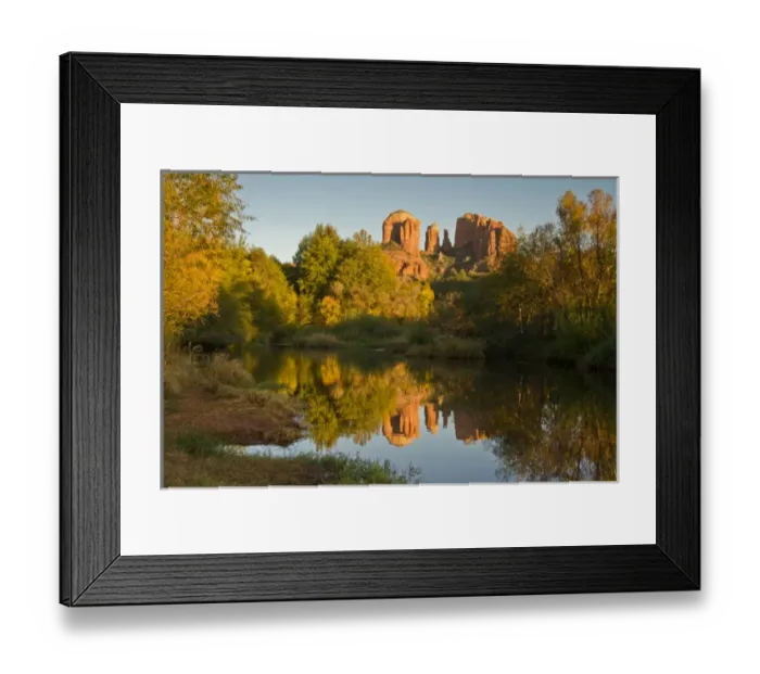 Framed Print : sunset; reflections; Oak Crek; Cathedral Rock; Red Rock Crossing; Crescent Moon Recreation Framed Print : sunset; reflections; Oak Crek; Cathedral Rock; Red Rock Crossing; Crescent Moon Recreation