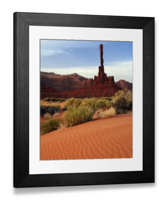Framed Print : Totem Pole; sand dunes; Yei Bi Chei; Monument Valley; Arizona-Utah; USA