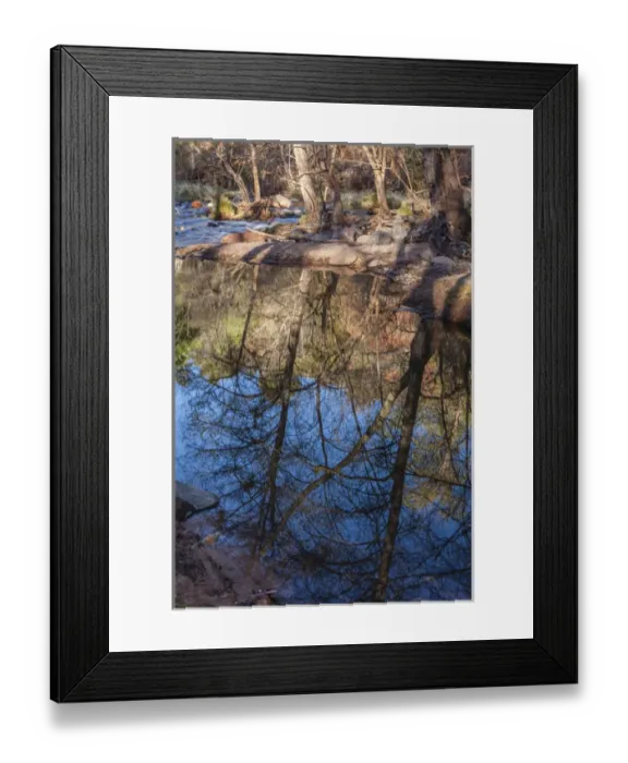 Framed Print : Reflections in Oak Creek at Low Water Framed Print : Reflections in Oak Creek at Low Water