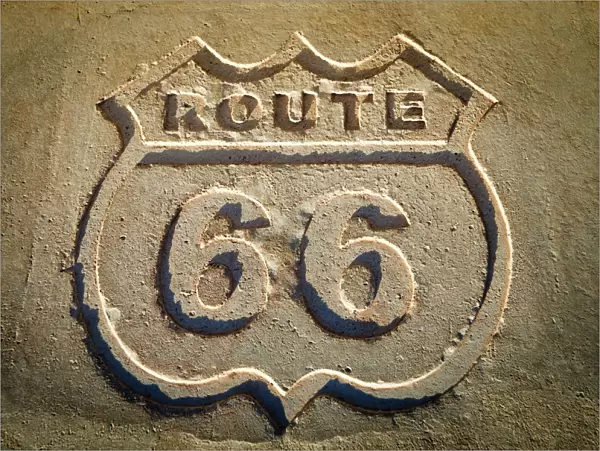 Route 66 historic sign, Petrified Forest National Park, Arizona USA
