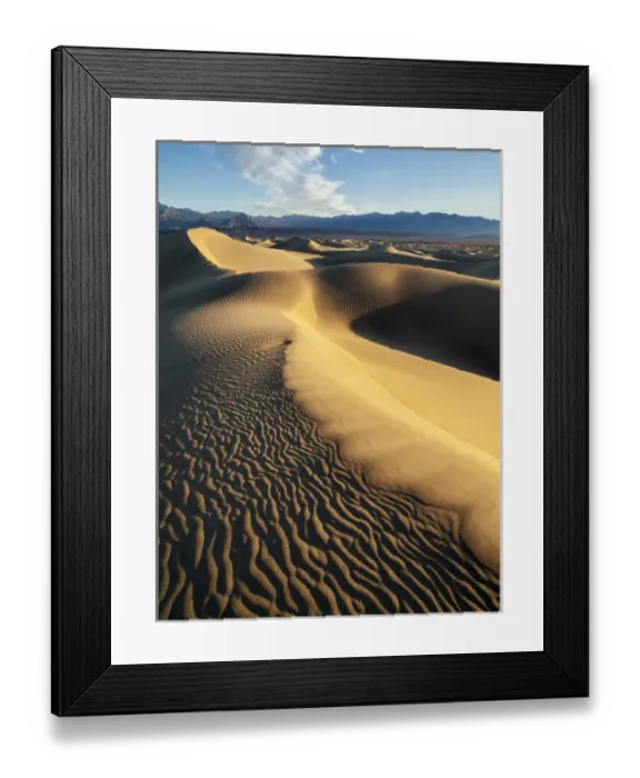 Framed Print : USA, California, Death Valley National Park, Early morning sun hits Mesquite Flat Dunes Framed Print : USA, California, Death Valley National Park, Early morning sun hits Mesquite Flat Dunes