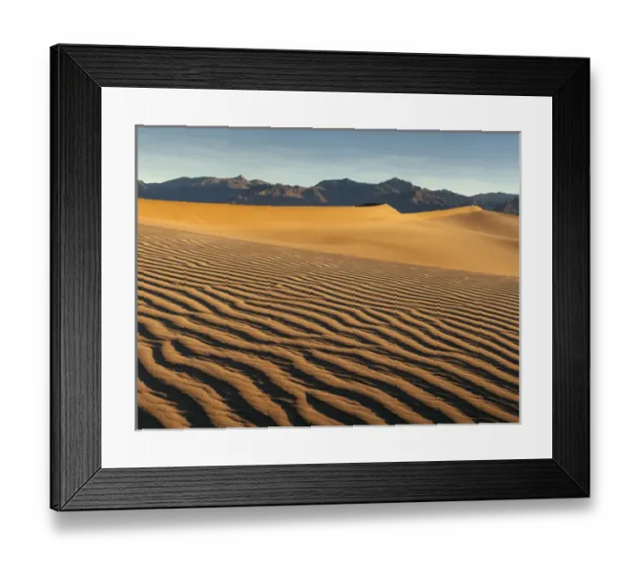 Framed Print : USA, California, Death Valley National Park, Early morning sun hits Mesquite Flat Dunes Framed Print : USA, California, Death Valley National Park, Early morning sun hits Mesquite Flat Dunes