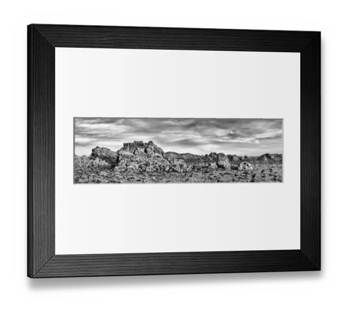 Framed Print : USA, California, Joshua Tree National Park, Panoramic view of desert