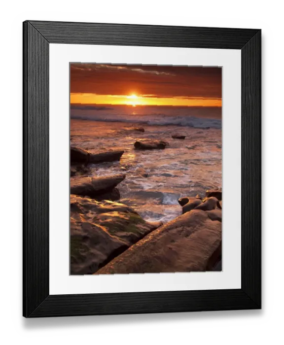 Framed Print : USA, California, La Jolla, Sunset over tide pools at Coast Blvd. Park Framed Print : USA, California, La Jolla, Sunset over tide pools at Coast Blvd. Park