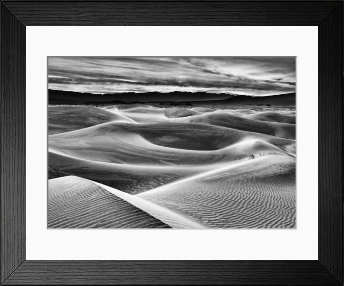 Framed Print : USA, California, Death Valley National Park, Dawn over Mesquite Flat Dunes in black Framed Print : USA, California, Death Valley National Park, Dawn over Mesquite Flat Dunes in black