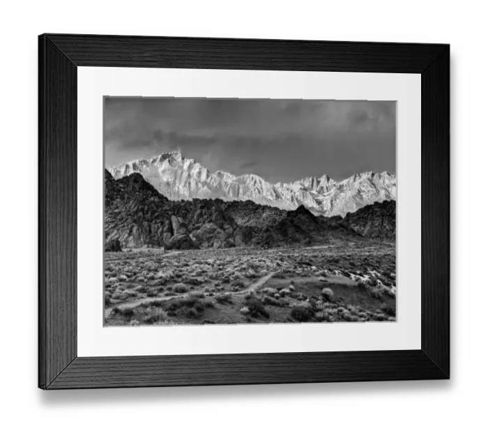Framed Print : USA, California, Eastern Sierra, Lone Pine, Lone Pine Peak (left) and Mount Whitney Framed Print : USA, California, Eastern Sierra, Lone Pine, Lone Pine Peak (left) and Mount Whitney
