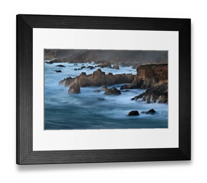 Framed Print : USA, California, Big Sur, Dusk at Soberanes Cove in Garrapata State Park