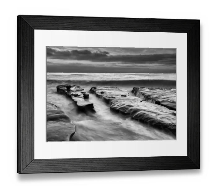 Framed Print : USA, California, La Jolla, Rising tide and waves at Coast Blvd. Park at dusk Framed Print : USA, California, La Jolla, Rising tide and waves at Coast Blvd. Park at dusk