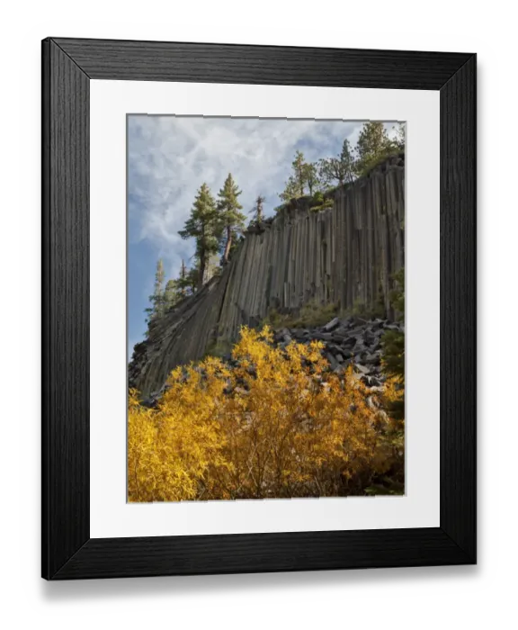 Framed Print : USA, California, Eastern Sierra, Devils Postpile National Monument in autumn
