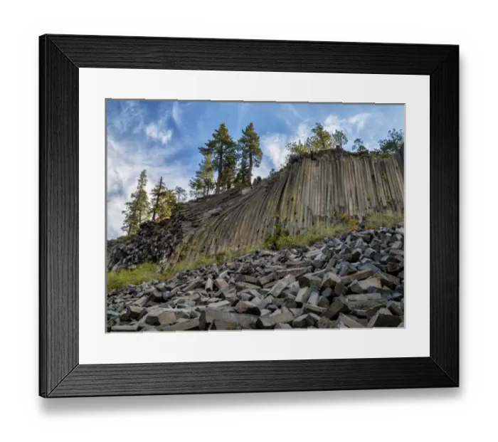 Framed Print : USA, California, Eastern Sierra, Devils Postpile National Monument in autumn