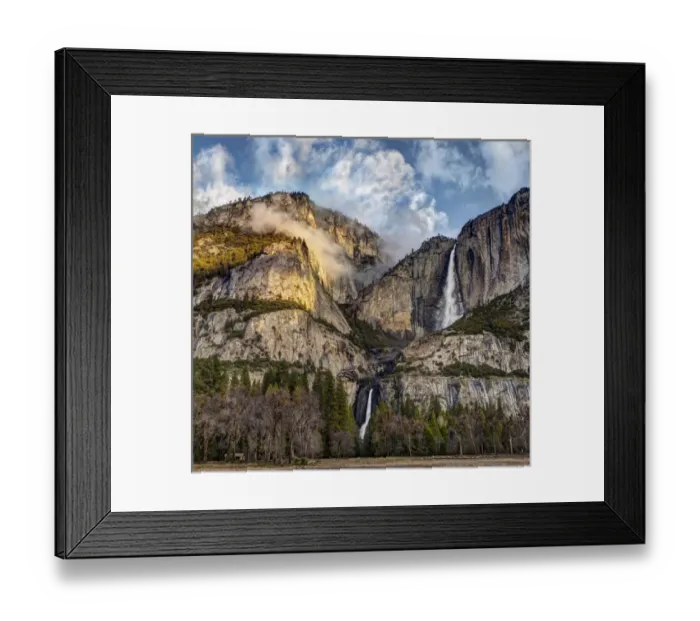Framed Print : USA, California, Yosemite National Park, Upper and Lower Yosemite Falls at sunrise Framed Print : USA, California, Yosemite National Park, Upper and Lower Yosemite Falls at sunrise