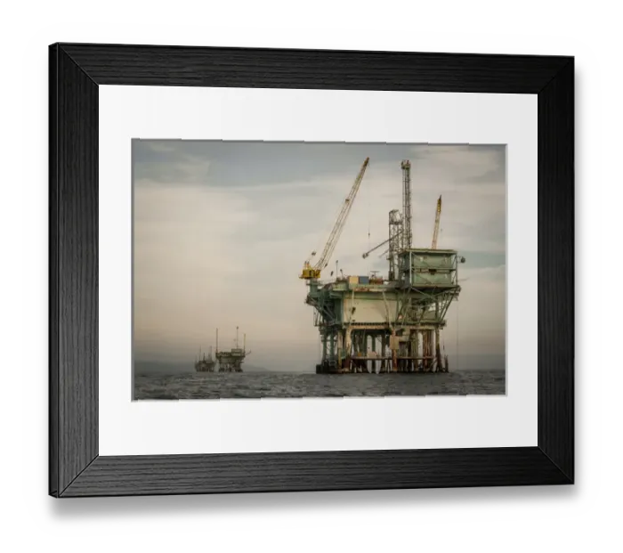 Framed Print : USA: California, Santa Barbara Channel, Platform C oil rig