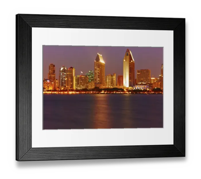 Framed Print : USA, California, San Diego. Downtown skyline from across the harbor Framed Print : USA, California, San Diego. Downtown skyline from across the harbor