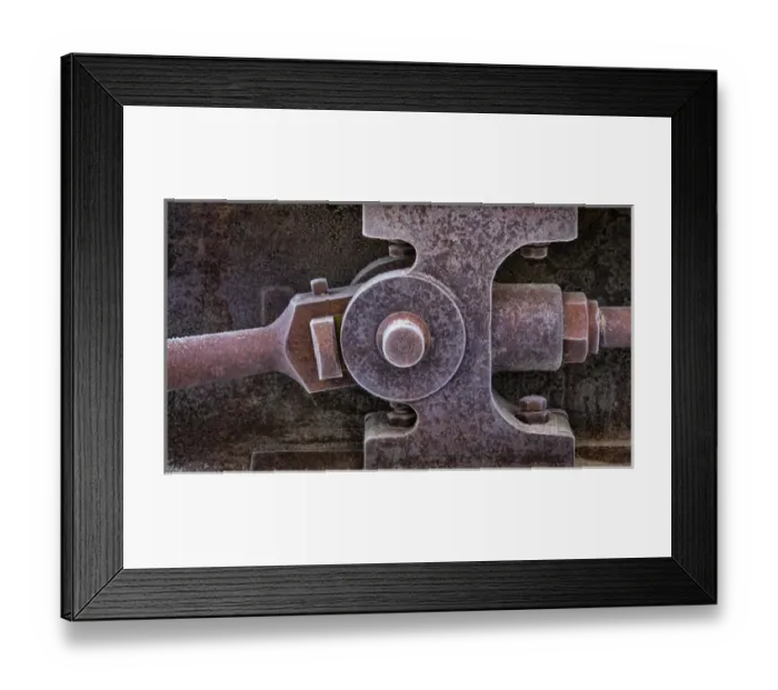 Framed Print : USA, California, Bodie. Close-up of mining machinery
