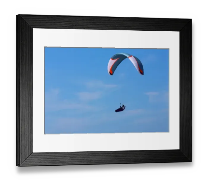 Framed Print : USA, California, San Diego. Hang glider flying at Torrey Pines Gliderport. Credit as