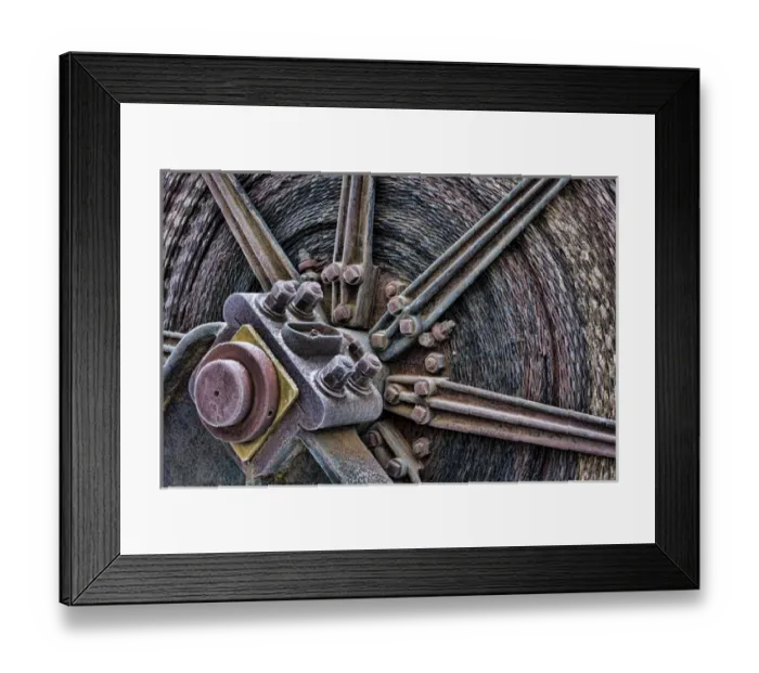 Framed Print : USA, California, Bodie. Close-up of mining machinery