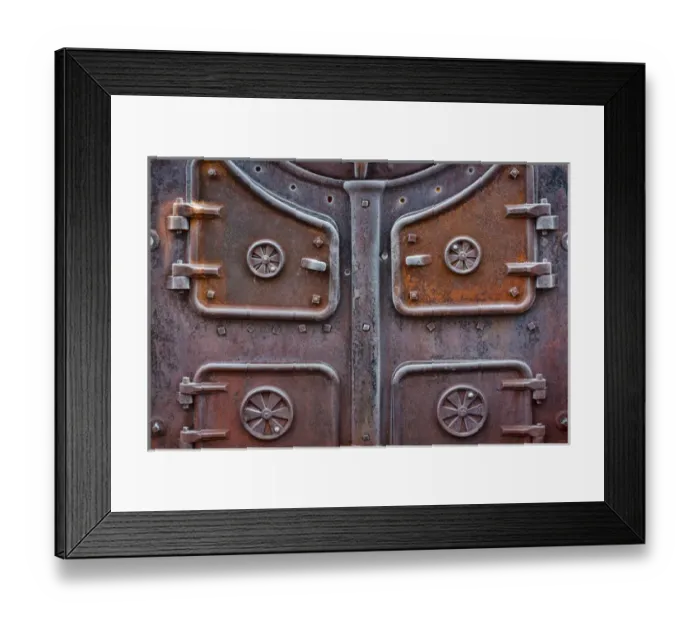 Framed Print : USA, California, Bodie. Close-up of old boiler doors Framed Print : USA, California, Bodie. Close-up of old boiler doors