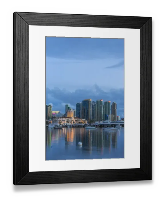 Framed Print : City skyline from harbor in San Diego, Caifornia, USA Framed Print : City skyline from harbor in San Diego, Caifornia, USA