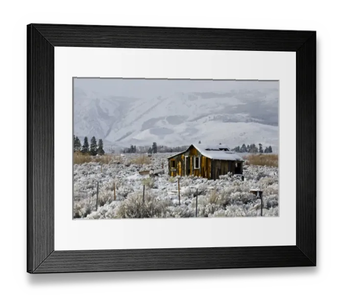 Framed Print : North America, USA, California, Snowy Sierra Nevada Mountains, Mono Basin Abandoned