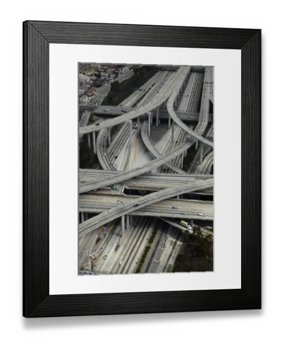 Framed Print : USA, California, Los Angeles, Judge Harry Pregerson Interchange, junction of I-105 and I-110 Framed Print : USA, California, Los Angeles, Judge Harry Pregerson Interchange, junction of I-105 and I-110
