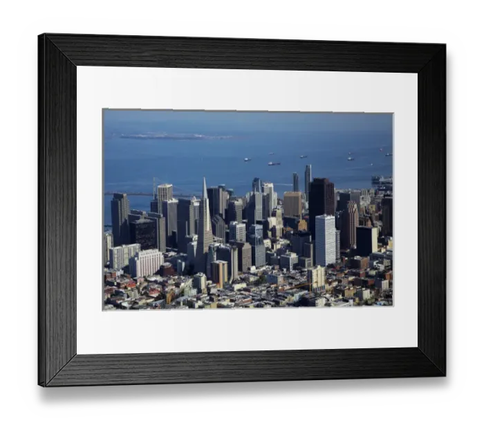 Framed Print : USA, California, San Francisco - Downtown San Francisco, and ships in San Francisco