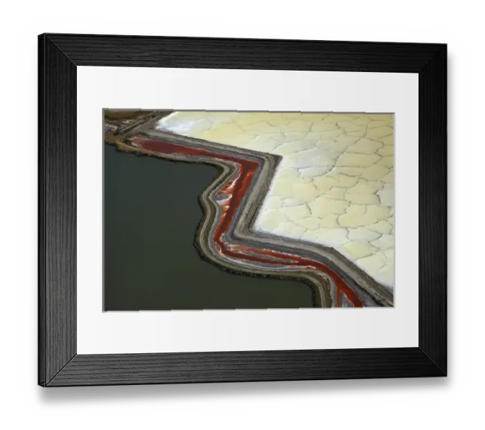 Framed Print : USA, California, San Francisco - Colourful algae in salt evaporation ponds, Redwood City Framed Print : USA, California, San Francisco - Colourful algae in salt evaporation ponds, Redwood City