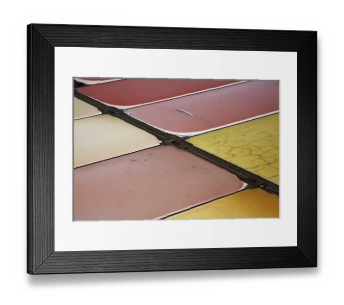 Framed Print : USA, California, San Francisco - Colourful algae in salt evaporation ponds, Redwood City Framed Print : USA, California, San Francisco - Colourful algae in salt evaporation ponds, Redwood City