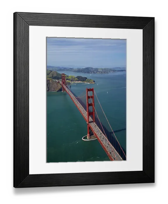 Framed Print : USA, California, San Francisco - Golden Gate Bridge, and Marin Headlands, San Francisco