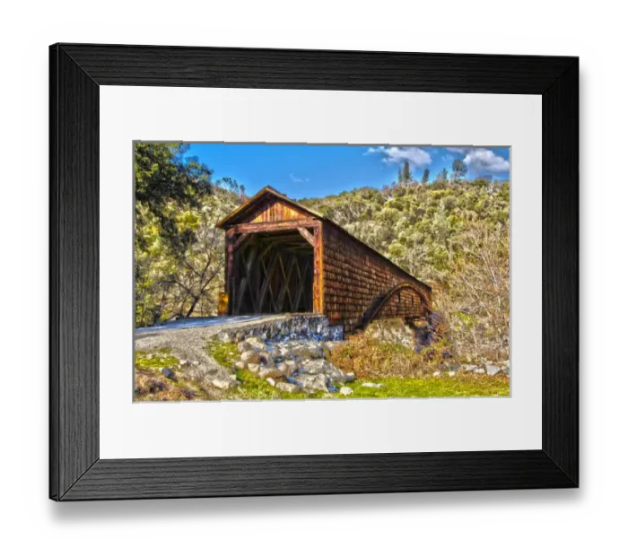 Framed Print : The beautiful Bridgeport covered bridge over the south fork of the Yuba River in Penn Valley Framed Print : The beautiful Bridgeport covered bridge over the south fork of the Yuba River in Penn Valley