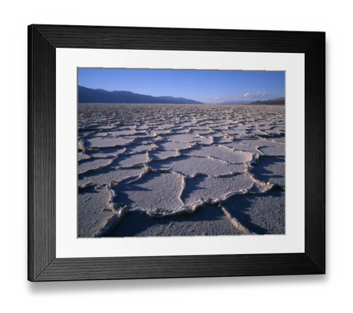 Framed Print : USA, California, Death Valley National Park, Polygonal patterns in salt pan on floor