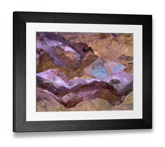 Framed Print : USA, California, Death Valley National Park, Layers of colored rock at Artist s