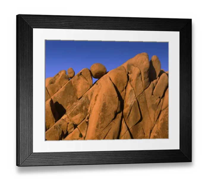 Framed Print : USA, California, Joshua Tree National Park, Distinctive monzonite granite boulders at sunset Framed Print : USA, California, Joshua Tree National Park, Distinctive monzonite granite boulders at sunset