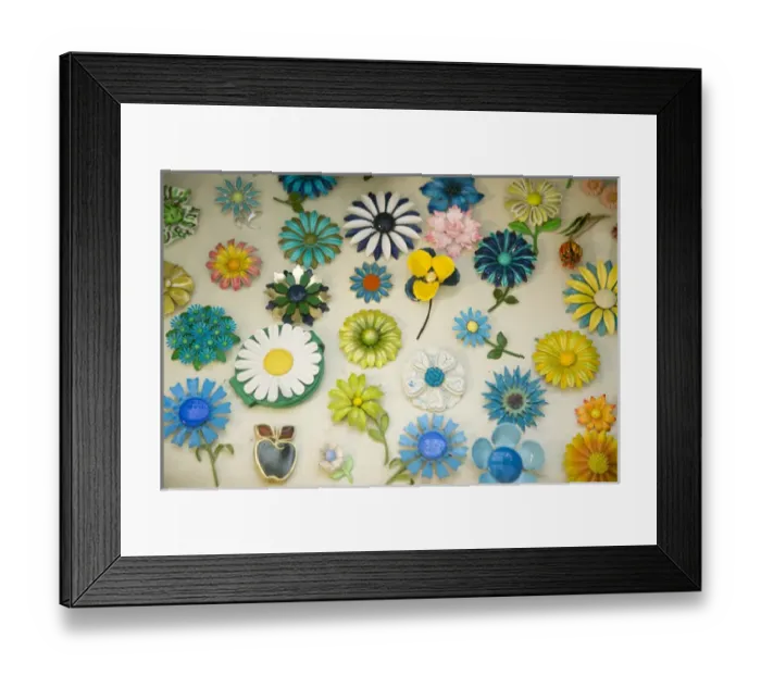Framed Print : Antique flower pins, Palm Springs, California, USA