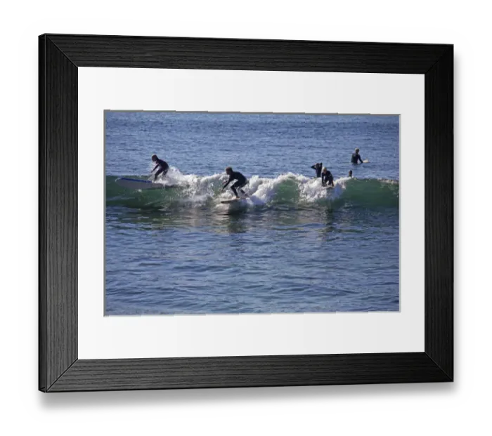 Framed Print : USA, California, San Diego. Surfers at Windansea, La Jolla