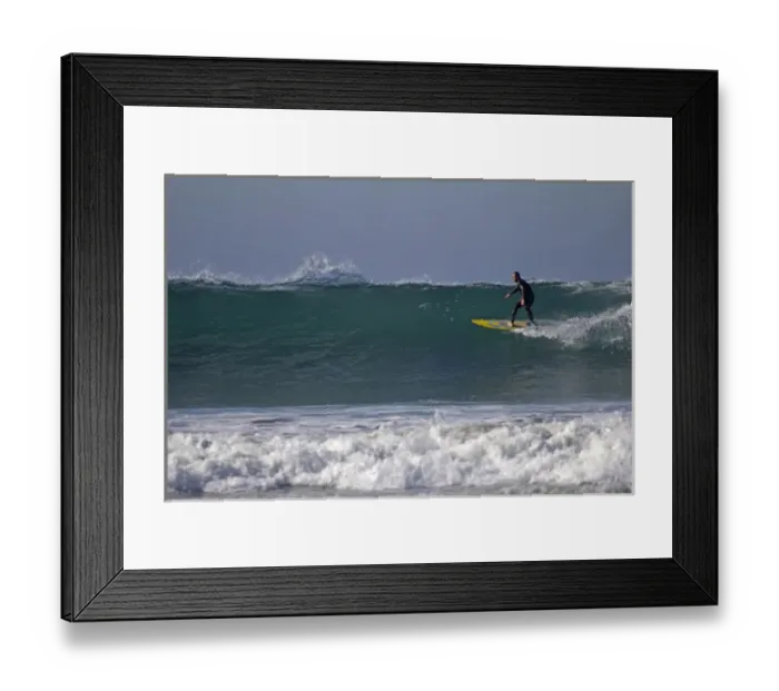 Framed Print : USA, California, San Diego. Surfer at Cardiff by the Sea