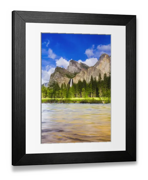 Framed Print : Bridalveil Fall and the Leaning Tower, Yosemite National Park, California USA Framed Print : Bridalveil Fall and the Leaning Tower, Yosemite National Park, California USA